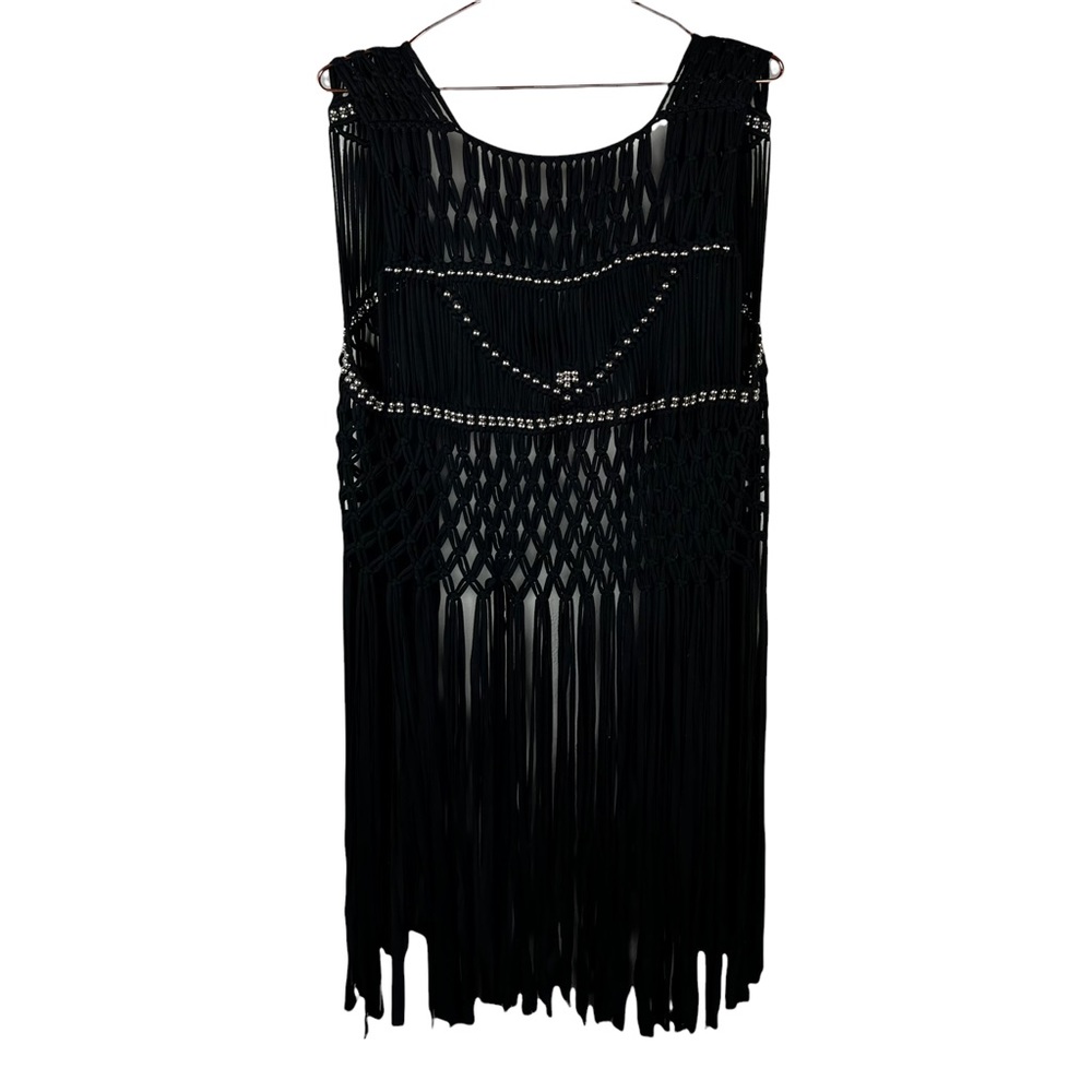 Western Black Fringe Vest Size Medium